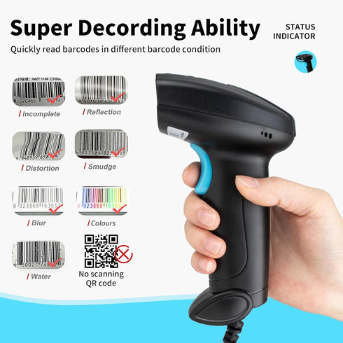 JIAN BOLAND 1D Warehouse-U1 Barcode Scanner USB Wired CCD Barcode Reader Supports Screen Scan Bar Code Scanners