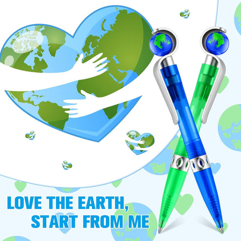 Teling Earth Pens, Retractable Cute Globe Pens Bulk, 1.0 mm Tellurion Shape for Kids Adults School Office Supplies