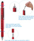 Useful Gadgets Business Gift, 6 in 1 Silver Tool Pen with Ruler, Level Gauge, Ballpoint Pen, Stylus, 2 Screw Drivers