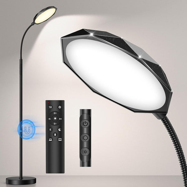 Floor Lamp, 18W Bright LED Floor Lamps for Living Room with Diamond-Surface,