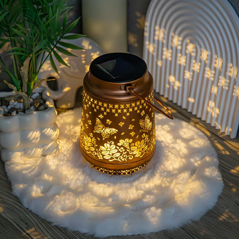 YAKii Butterfly Solar Lanterns Outdoor Waterproof Garden Decor Birthday Gifts for Women Mom Grandma Metal Hanging Solar
