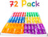 Fun Central 72 Pack Assorted Color Plastic Pencil Sharpeners with Caps, Bulk Classroom and Office Supplies