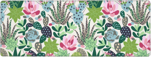 Cute Large Mouse Pad Desk Mat, Succulents and Cactus Big Extended Gaming Mousepad with Stitched Edges for Office,