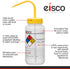 EISCO 6PK Wash Bottle for Isopropanol, 500ml, Labeled with Color Coded Chemical & Safety Information