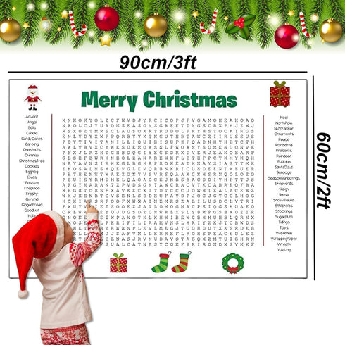 Generic 36"X24" Jumbo Christmas Word Search Poster Giant Wall Game, Large Word Find Activity Poster,Interactive