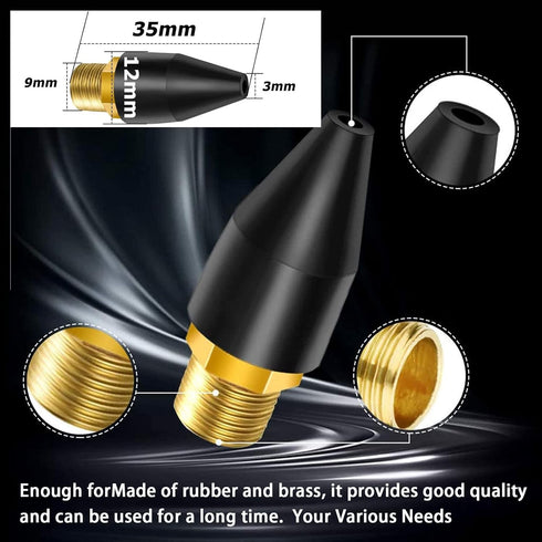 8PCS Black Rubber Air Tool Nozzle Tips for Air Blow Guns, Parts for Air Tool Accessories