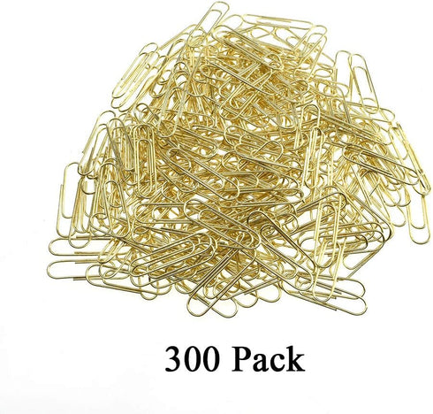 HAHIYO 300 Pack Paper Clips, Sturdy 1.1 inches Length, Heavy Duty Rust Proof Reusable Metal, Bright Rose Gold