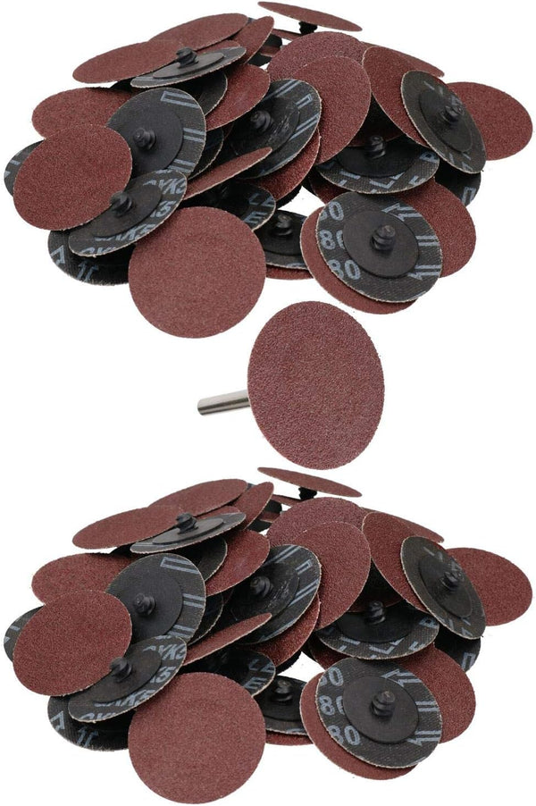 AB Tools 50mm Quick Change Rubber Backing Pad Adapter + 100pc 80 Grit Sanding