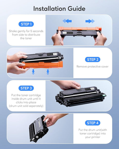 TN221 TN225 High Yield Toner Cartridge Replacement for Brother TN-221 TN-225, Compatible with MFC-9130CW, 4 Pack