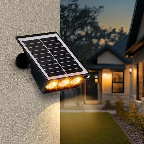 LUMLLSAJI IP65 (2) Solar Spot Lights Outdoor, RGB Solar Landscape Spotlights Waterproof Adjustable Light House Lights