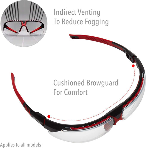 Honeywell Uvex Avatar Safety Glasses, Teal Frame with SCT-Reflect 50 Lens & Anti-Scratch Hardcoat