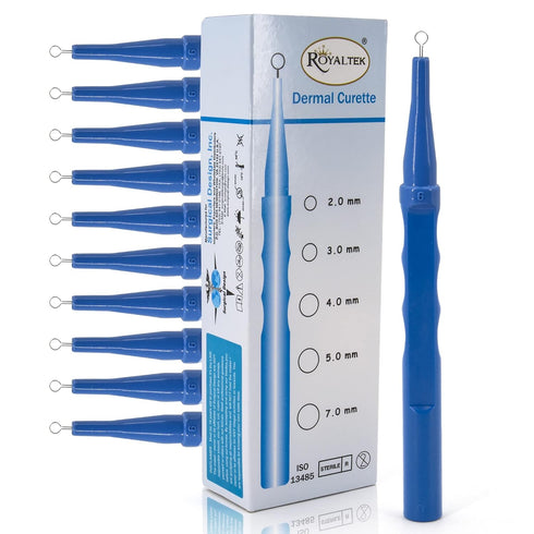 Sterile Disposable Dermal Curettes, Easy Peel Packing - Box of 10 (3.00
