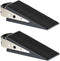 Shackcom 2 Pack Black Heavy Duty Door Stopper Wedge, Rubber and Stainless Steel, Works on All Floor Surfaces