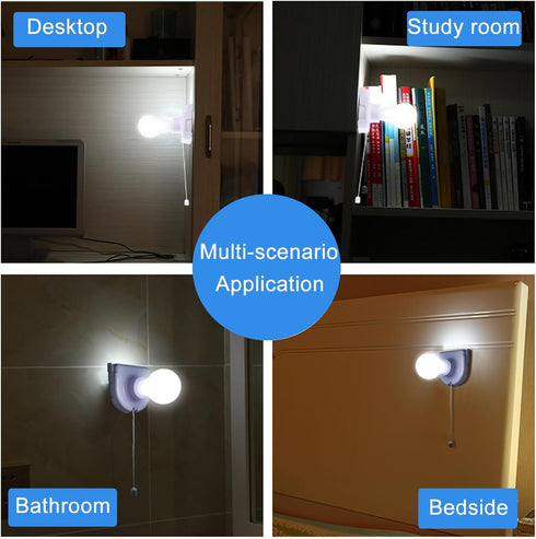 Shuwea 2 Pack Bulb, Closet Bulb, Battery Operated Light Stick-Up Battery Powered Wireless LED Light Self Adhesive Wall