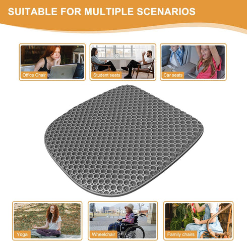 EVEME Large Gel Seat Cushion for Long Sitting with Non-Slip Cover,Soft & Breathable,Seat Cushion