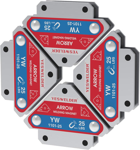 YESWELDER 25 LB Welding Magnet - 4 Pieces Magnetic Holder with 25 LBS Holding Power