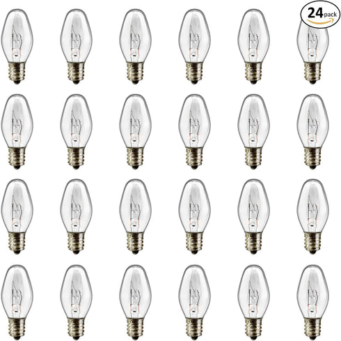 LinMiFo 24 Pack C7 Night Light Bulbs, 15 Watt Night Light Bulbs
