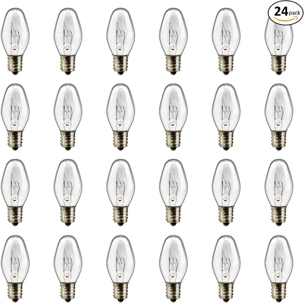 LinMiFo 24 Pack C7 Night Light Bulbs, 15 Watt Night Light Bulbs
