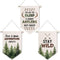 ChissNook Woodland Nursery Canvas Banner Set of 3, Adventure Hunting Nursery Hanging Pennant