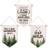 ChissNook Woodland Nursery Canvas Banner Set of 3, Adventure Hunting Nursery Hanging Pennant