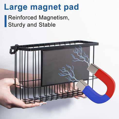 dedoot Strong Magnetic Holder, Black Mesh Organizer Shelf Rack for Whiteboard, Fridge, Recipe, Beverage, Office File