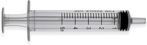 5ml Syringe Sterile with Luer Slip Tip, BH SUPPLIES - (No Needle) Individually Sealed - 100 Syringes