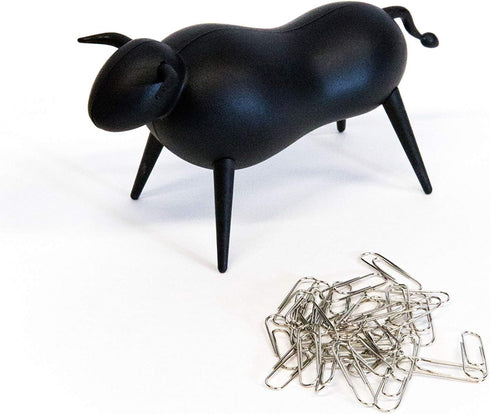 Magnetic Bull Paperclip Holder, Funny Office Desk Accessories, Secure Magnetic Paper Clip Holder