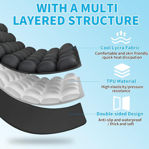 XGPGBXGT Press Type Inflatable Travel Cushion Airplane Seat Cushion, Built-in Air Pump Portable Airplane Seat Cushion