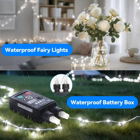 2-in-1 200 66FT(233) Lakumu Fairy Lights Battery Operated, LED String Lights with Remote & Timer, Twinkle Lights
