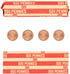 Penny Coin Wrappers - 100 Flat Striped Coin Wrappers