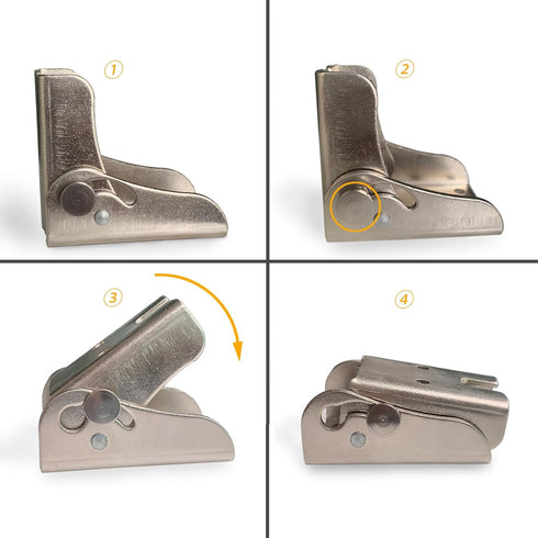 YIDELAI 1 90 Locking Hinge Pair Multifunctional Degree Automatic Locking Folding Bracket Suitable for Folding Furniture