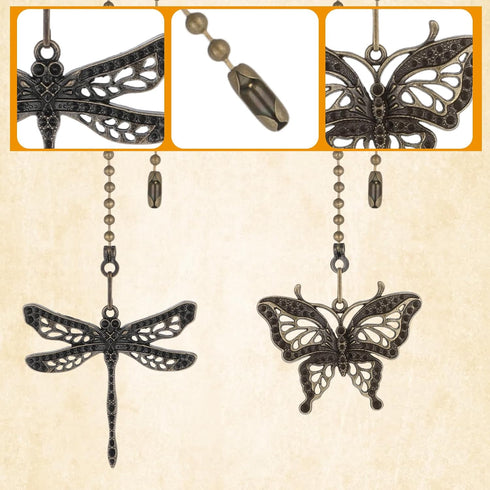 Ptwola 2 Pack Set Ceiling Fan Pull Chain Ornaments Extension Bronze Lighting Ceiling Fans Decorative Ornaments