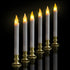 Pack 6 5/19 FURORA LIGHTING LED White Taper Candles with Gold Holders of with Timer, Elegant Flameless Glow for Home