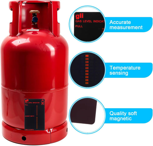 YBEATY 2 Pcs Magnetic Gas Level Indicator Reusable Propane Tank Gauge Fuel Level Indicators Sticker Tank Gauge