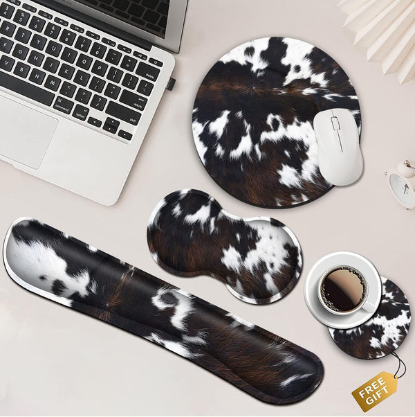 Keyboard Wrist Rest and Mouse Wrist Rest Support Set, Padded Memory Foam, Non-Slip Base for Office Accessories, Cute