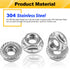 Mriuuod 55 Pack M6 M6-1mm 304 Serrated Flange Hex Nuts, Hexagon Flange Nuts, Stainless Steel, Metric Nuts Fasteners