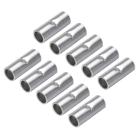 MECCANIXITY 10Pcs Non Insulated Butt Connectors BN-22 for 4AWG Electrical Wire Crimp Ferrule Terminals