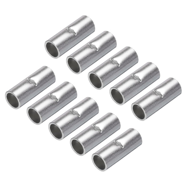 MECCANIXITY 10Pcs Non Insulated Butt Connectors BN-22 for 4AWG Electrical Wire Crimp Ferrule Terminals