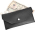 Cash Envelope Wallet - Reusable Waterproof PU Leather Budget Envelope for Men and Women (Black)