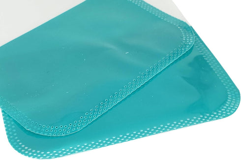 (100, 6.30 inch 9.45 inch) Clear Window Half Turquoise Green Plastic Resealable Bags with Butterfly Hang Hole