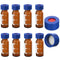 FOUR E'S SCIENTIFIC 2ml Autosampler Vials, 100 Pack HPLC Vial, 9-425 Amber Vial with Blue Screw Caps
