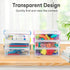 6 Pack) Extra Large Pencil Box, Plastic Hard Pencil Pen Case, Clear Crayon Box Bulk Marker Organizer, Plastic Storage