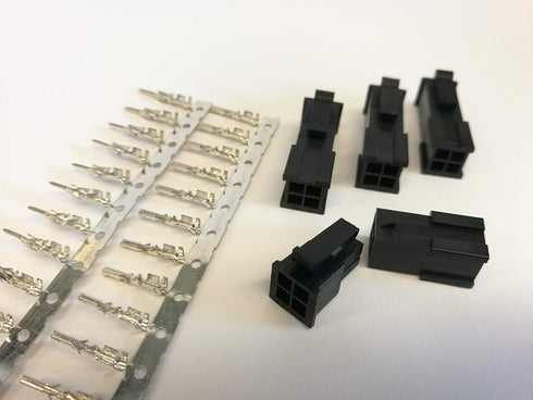 4 Pin Connector Kit - 3mm Pitch with Pins, fits for Molex (Pack of 4)
