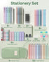 56 6 12 5 9 Set Four Candies PCS Aesthetic School Supplies with Pencil Case, Multicolor Pen, Pastel Highlighters, Gel