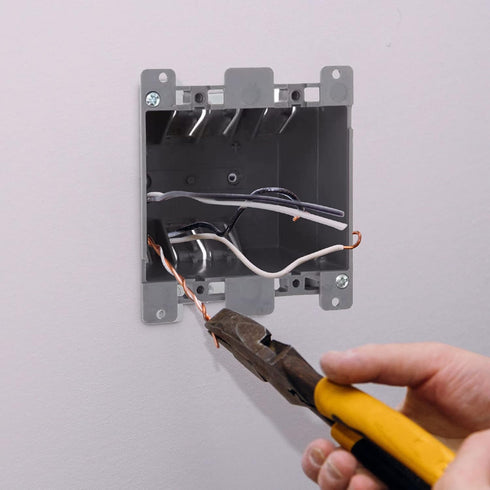 Newhouse Hardware 2-Gang PVC Old Work Electrical Outlet Box - 25 cu. in. Plastic Junction Box for Home Improvement