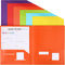 Cholemy 72 Pcs Plastic Folders with 2 Pockets - Heavy Duty File Folders, 11.6 x 9.4 Inch, Fit Letter Size Paper (Bright