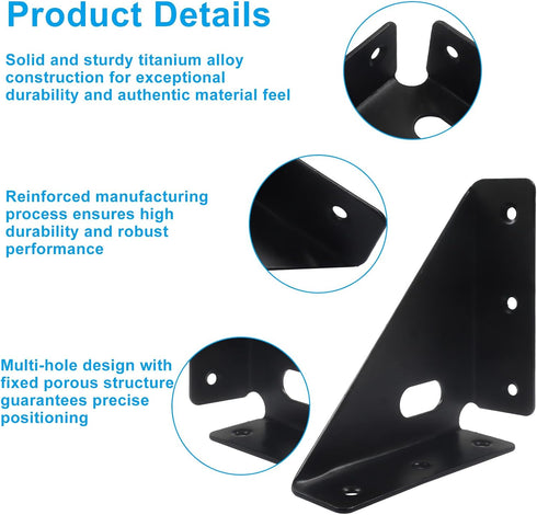 BokWin 4 Pack 85mm 85mm 90 Metal Triangle Corner Shelf BracketsCorner Brace Brackets x Angle Braces for Tables