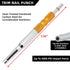 Trim Nail Punch with Retaining Clip, 7.56 Inches Nail Punch While Protecting Finish and Hands, 1 Inch Throat Trim Nail Driver, Ideal Trim Punch Tool in Carpentry Tools