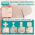 Dimora Silicone Foam Dressing Without Border 4"x 4", Highly Absorbent Adhesive Wound Bandage, 5 Pack