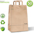 70 Lb (50 Count) Stock Your Home Kraft Brown Paper Bags with Handles - Kraft Brown Paper Grocery Bags Bulk - Large